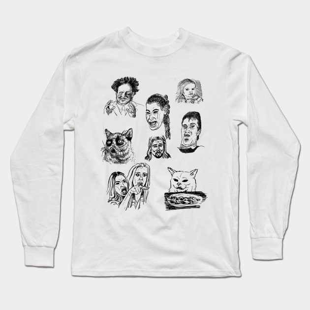 Memes Drawings Long Sleeve T-Shirt by Iceman_products